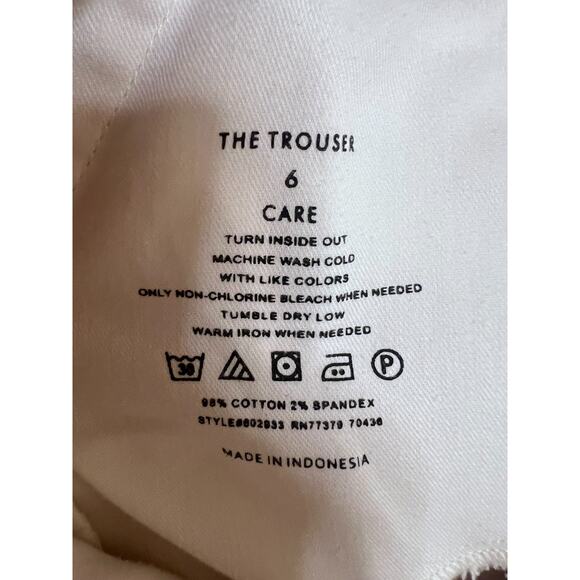 Ann Taylor Ivory Denim Pants Size 6 The Trouser Wide Leg - Picture 2 of 6